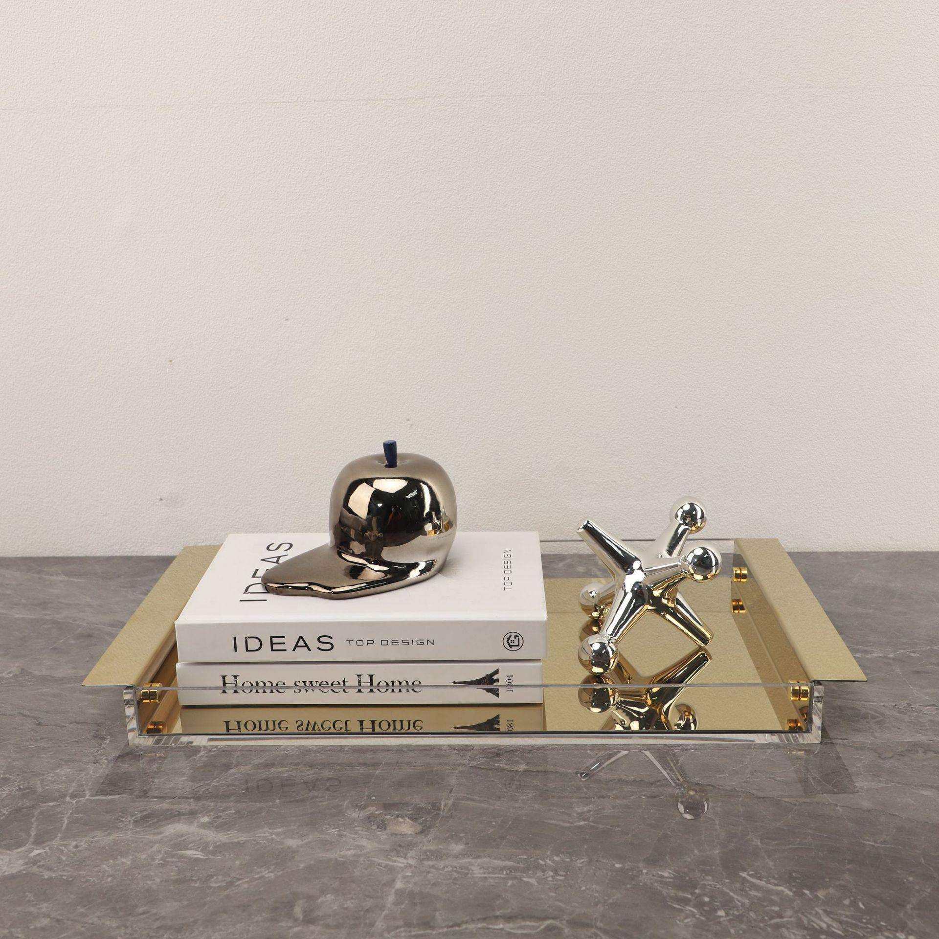 北欧简约亚克力金属托盘样板房客厅茶几书房玄关卧室家居装饰品,玩具/童车/益智/积木/模型,毛绒/玩偶/公仔/布艺类玩具,淘宝优惠券,粉丝福利购,淘宝优惠卷
