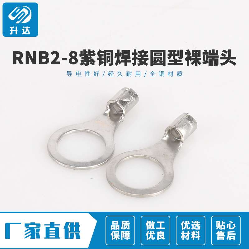 专业生产 RNB2-10紫铜焊接圆型裸端头 冷压端子 1000只装
