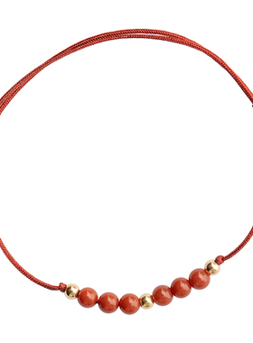 极速网红新品冰飘南红玛瑙小众A设计礼物14k包金轻奢叠戴手链女