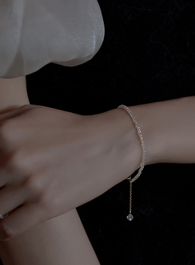 极速网红新品定制14K包金bling施家水晶手N链可调节不褪色ins风