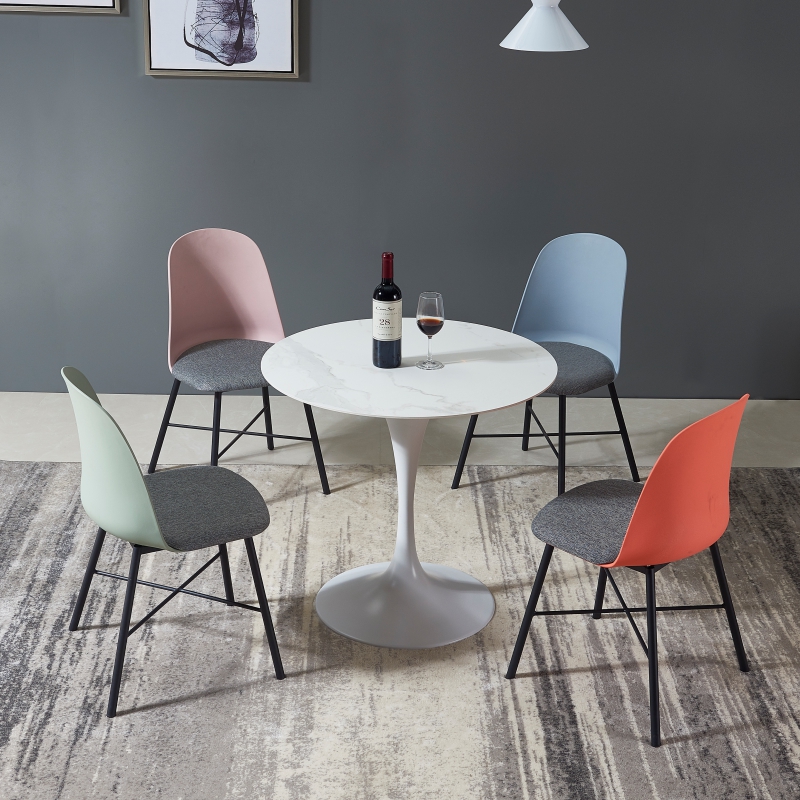 极速承颜意式岩板餐桌北欧轻奢家用小户型饭桌接待U洽谈方桌子郁