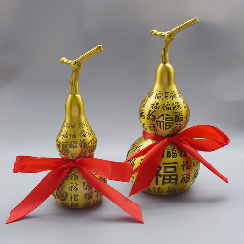 极速黄铜a葫芦摆件开盖百福葫芦空心铜葫芦摆件复古客厅酒柜铜制