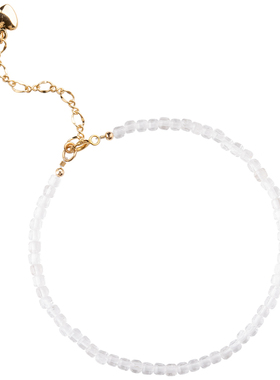 极速网红新品极细2mm刻面白水晶A手链女14k金小众设计感礼物ins