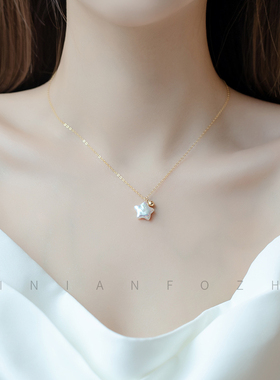 极速网红新品14k包金天然巴洛克淡水珍珠精致简约V锁骨链小众设计