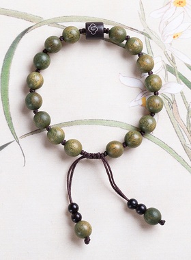 极速网红新品绿檀木质佛珠手串学生檀香情O侣手链女文艺民族风