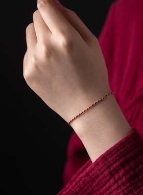 极速花素酒红好运手绳龙本命年男女情侣手链手古法工X编织红绳脚