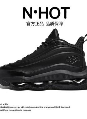 N·HOTNHOT黑色男鞋休闲运动鞋男秋冬增高气垫鞋子新款软底跑步鞋