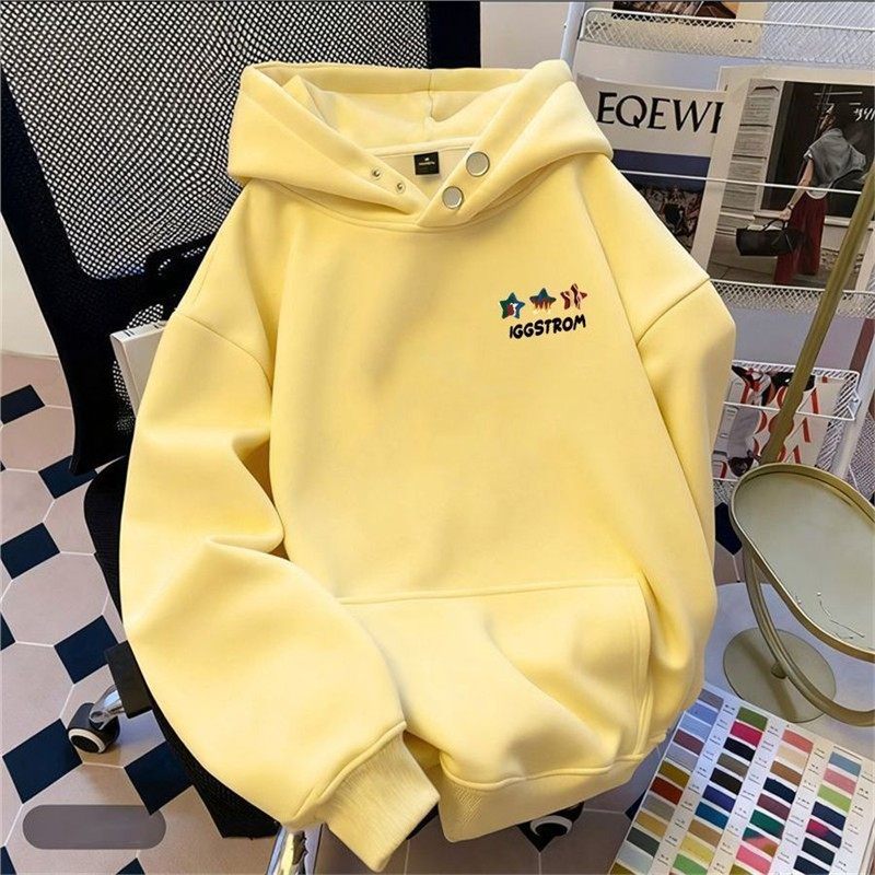 ZHAP重磅纽扣新款连帽卫衣女秋冬款韩版外穿爆款潮流加绒加厚上衣