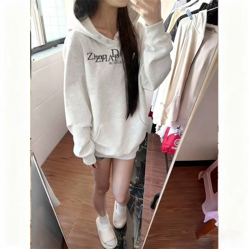 ZHAP重磅纽扣连帽卫衣女秋冬款