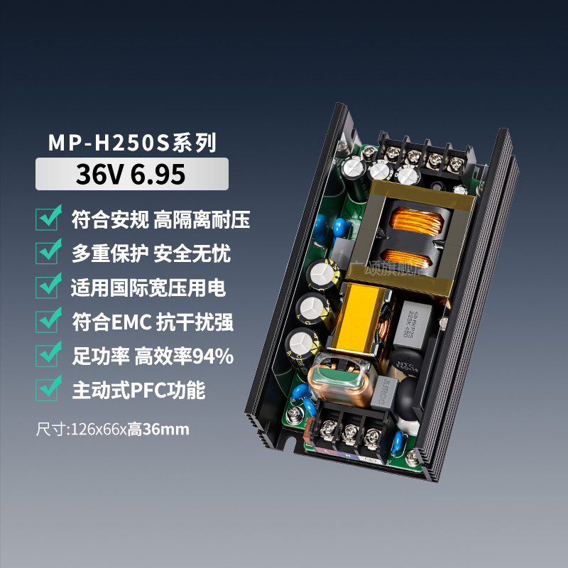 36V250W高效率工业级医疗LLC电源