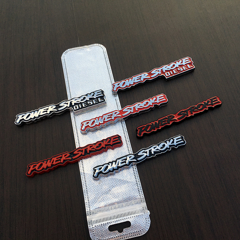 汽车个性立体动力冲程车贴柴油机车身装饰贴金属尾标贴叶子板侧标