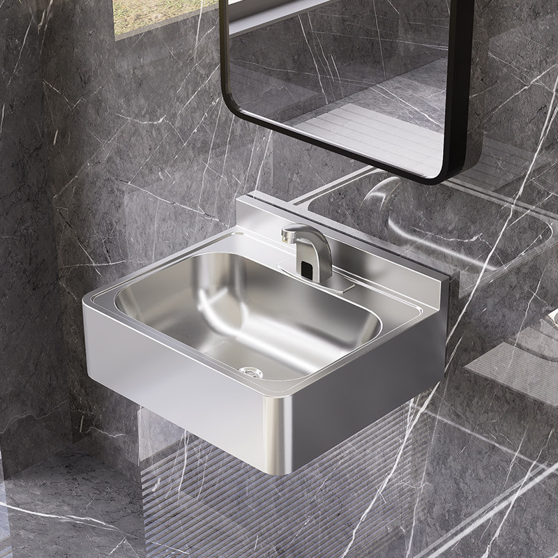 304不锈钢挂墙式一体成型洗手盆卫生间洗漱盆洗手池悬挂洗脸盆,家装主材,挂墙式洗脸盆,淘宝优惠券,粉丝福利购,淘宝优惠卷