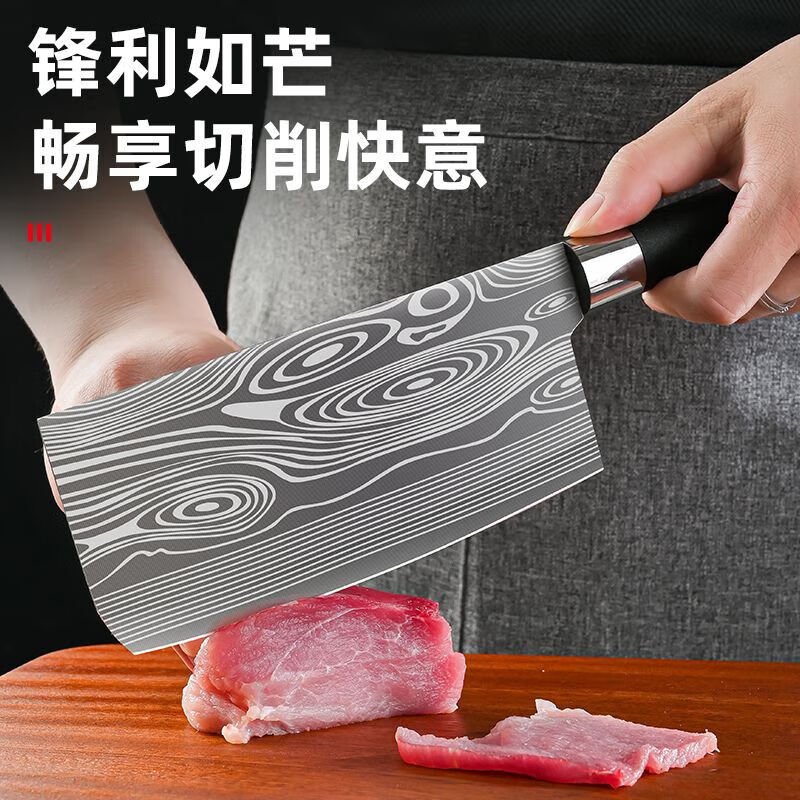 大马士纹菜刀切肉砍骨刀具刀架图片