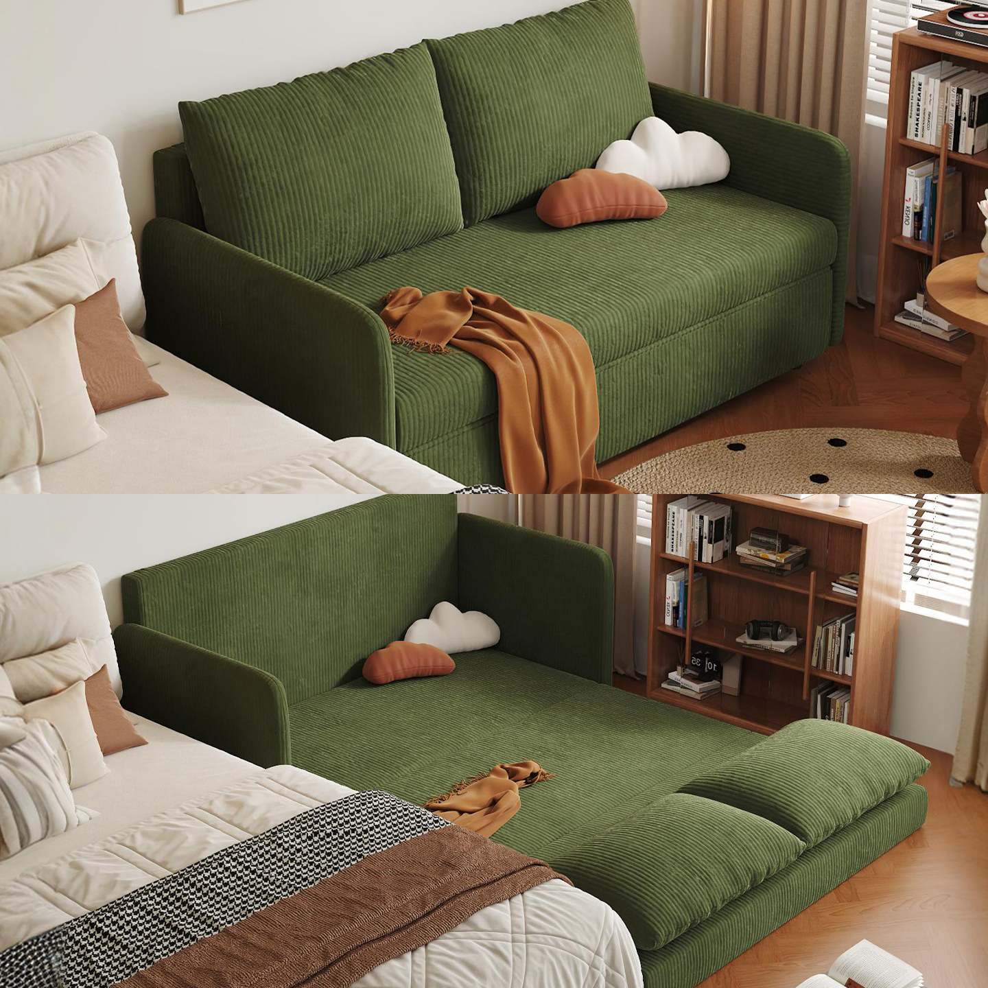 沙发床折叠一体两用2025新款小户型卧室双人榻榻米双层伸缩长期睡