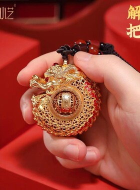 大铜小艺招财铜龙有求必应手把件男士随身解压把玩治愈系桌面摆件