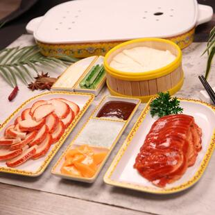 仿真北京烤鸭套餐模型假食物样品烤鸭店展示鸭子模具树脂烤鸭套餐