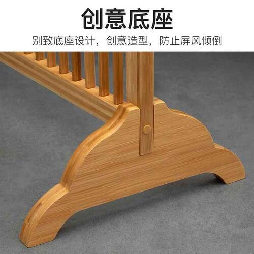 新中式屏风隔断楠竹镂空格栅装饰客厅入户办公室茶室进门遮挡玄关
