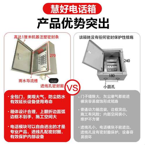 慧好电话分线箱室内外防雨水不锈钢弱电箱电缆交接端子战时分线盒