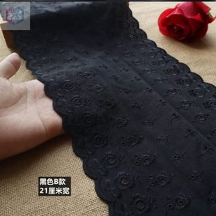 黑色蕾丝裙了衣服辅料毛衣花边加长diy布料拼接边裙子接下摆短3边