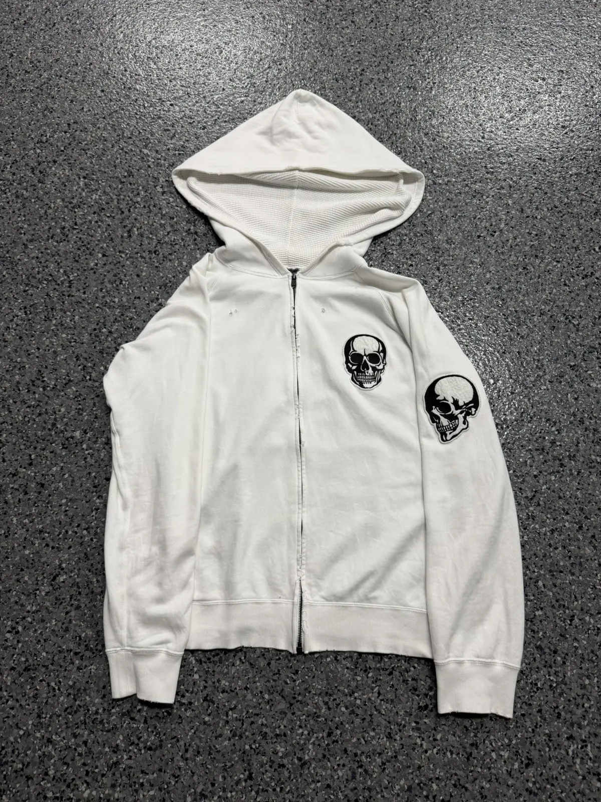 Number Nine Double Skull Hoodie SS04 White Zip-Up - Taobao product photo 4