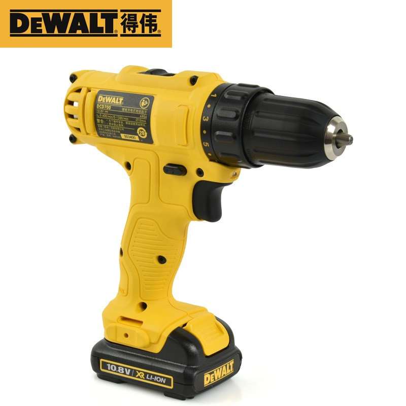 得伟10.8V锂电钻DCD700/710锂电起子双锂电池手钻电动家用螺丝刀