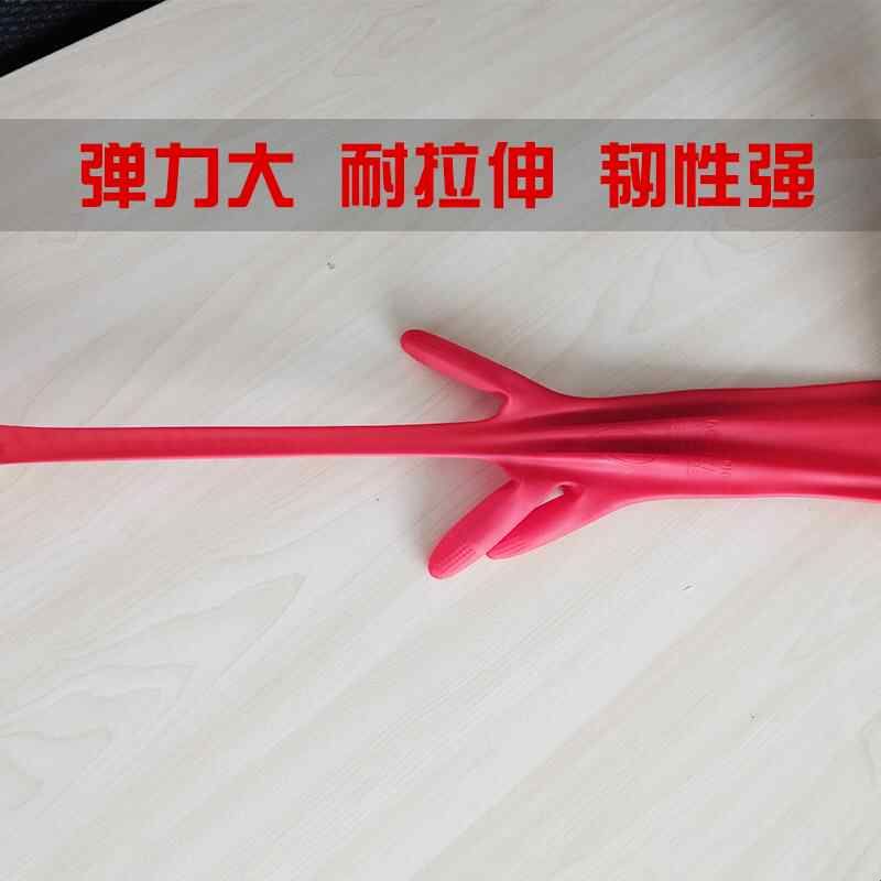 贴手型短款家务清洁乳胶手套女洗碗厨房家用防水防滑耐用型10双装