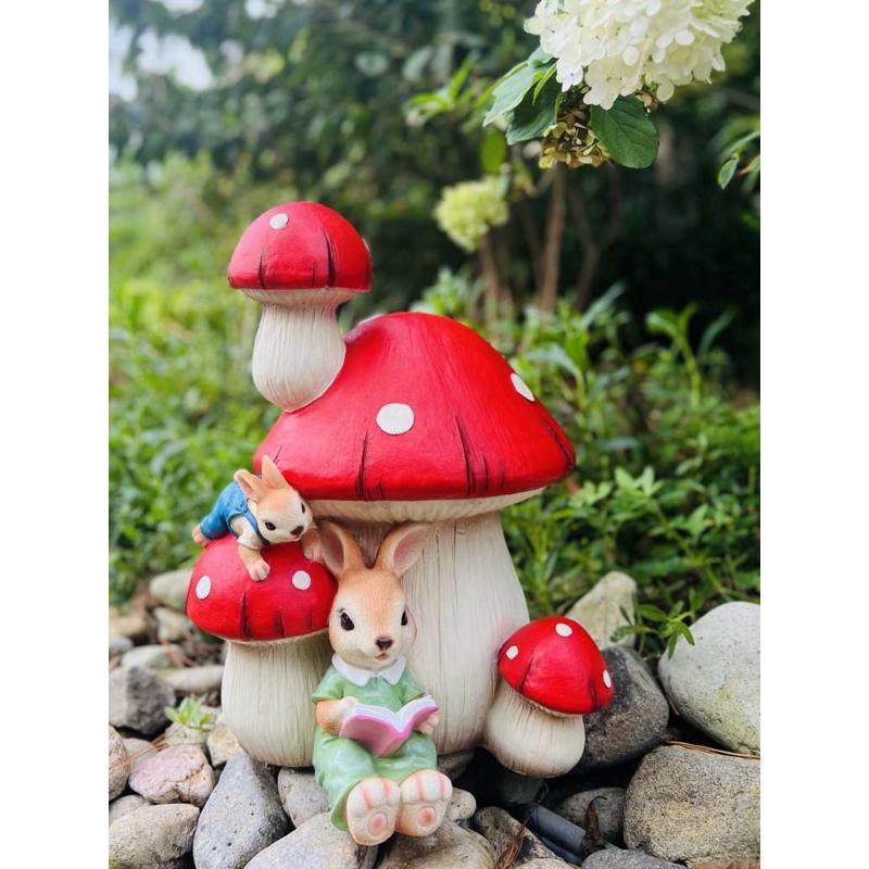 户外园林蘑菇院子摆件庭院花园草坪仿真小兔子幼儿园装饰布置造景,家居饰品,户外/庭院摆件,淘宝优惠券,粉丝福利购,淘宝优惠卷