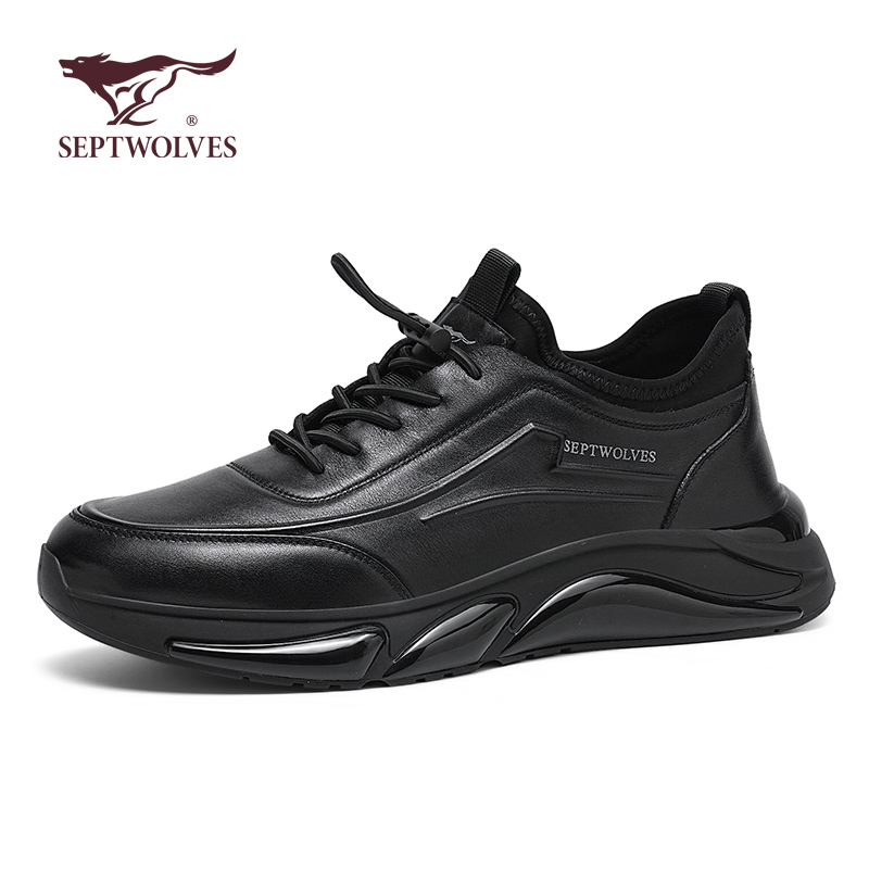 七匹狼男鞋软底软面真皮休闲皮鞋