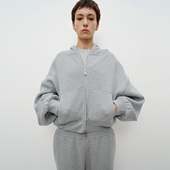 FILGood灰色短款 本定制双开拉链FG01H03 短宽落肩版 卫衣卫裤 100棉