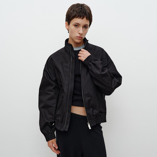 型FG04C05 短阔立体版 FILGood 100棉立领黑色拉链外套