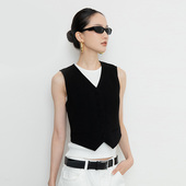 周年庆 FILGood黑色马甲背心 纯色修身 开衫 FG03TP03