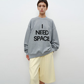 FILGood秋冬新品 FG03H01 落肩宽版 花灰色卫衣数码 印花