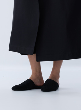 FILGood26春季新款 黑色穆勒平底拖鞋平底款 FG05SH02