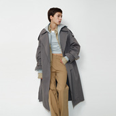 FILGood秋冬新品 简约大方FG04C04 型 灰色风衣长款 落肩宽松版