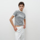 撞色领口花灰短袖 T恤 LOGO修身 FILGood 正肩版 型FG04T02