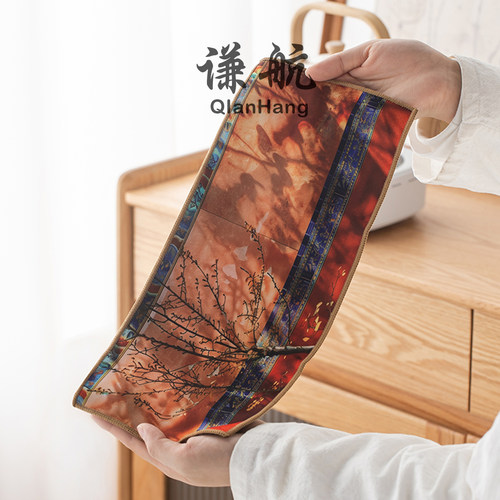 谦航吸水加厚禅意高档功夫茶巾
