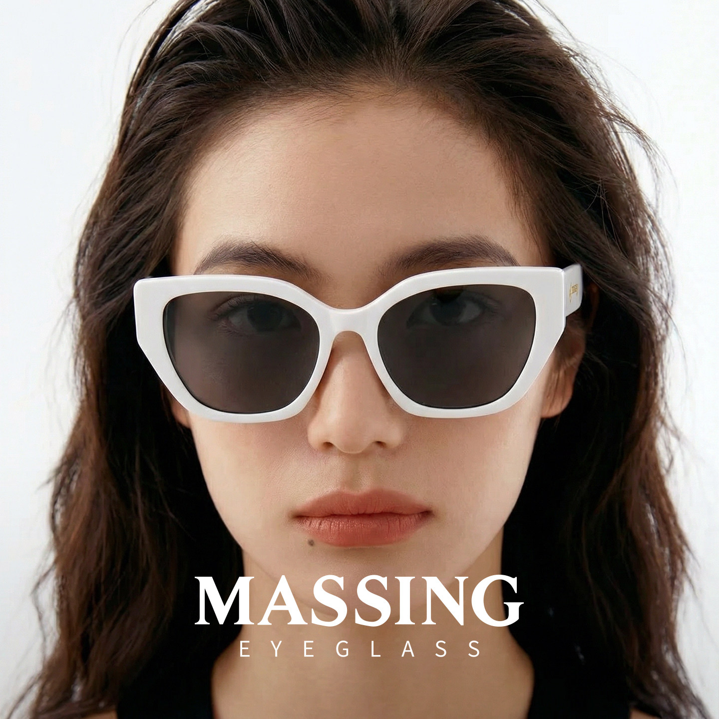 【25新款】massing猫眼墨镜高级感开车白框防紫外线男女款A&M-032