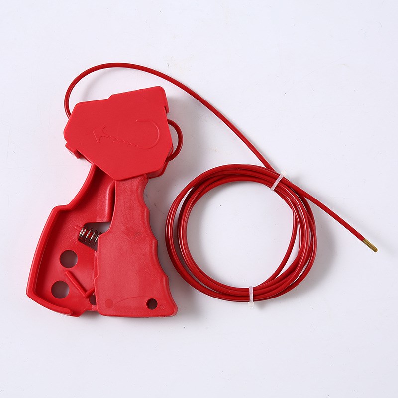可调节握式缆绳锁工业阀门安全锁设备停工钢缆锁万用钢缆安全锁具