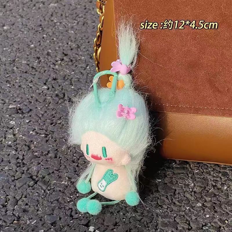 疯娃小野娃毛绒挂件可爱炸毛娃娃钥匙扣玩偶书包挂饰礼物卡通挂件