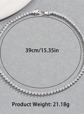 时尚轻奢美式长款项链女个性排钻小众设计感锁骨链百搭高级感项饰