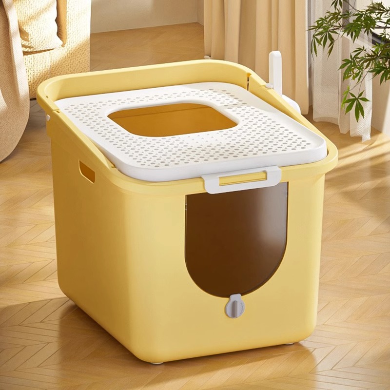 猫砂盆超大号全半封闭猫屎盆防臭猫咪顶入式猫沙盆子防外溅猫厕所