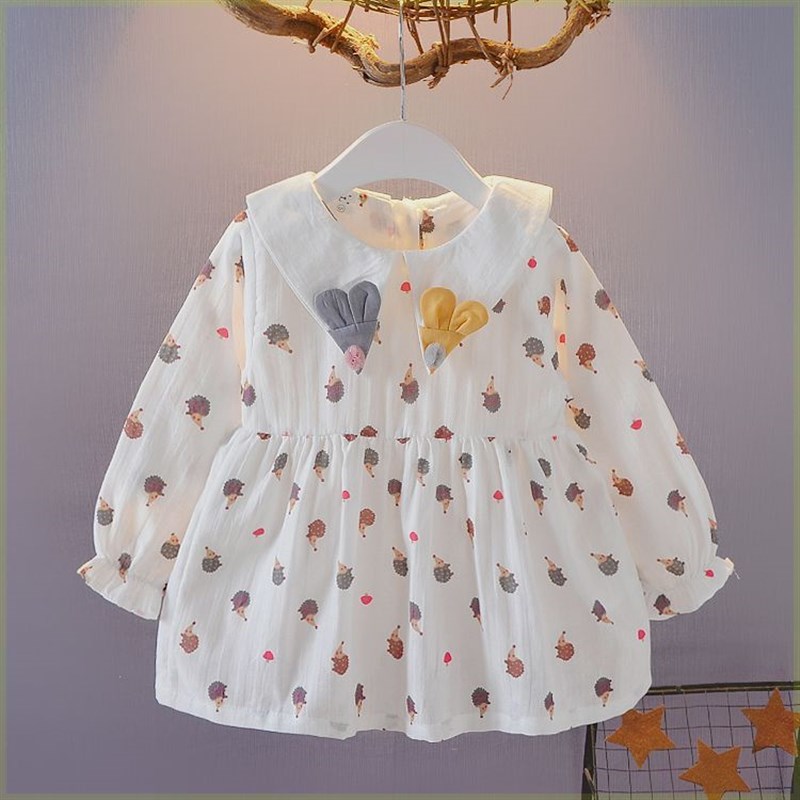 2024早d秋童装时尚韩版长袖婴幼儿女童连衣裙1-2-3岁4-5女宝宝公
