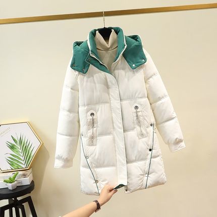 羽绒棉服女中长款2024新款y宽松小个子棉衣加厚连帽棉袄冬季外套
