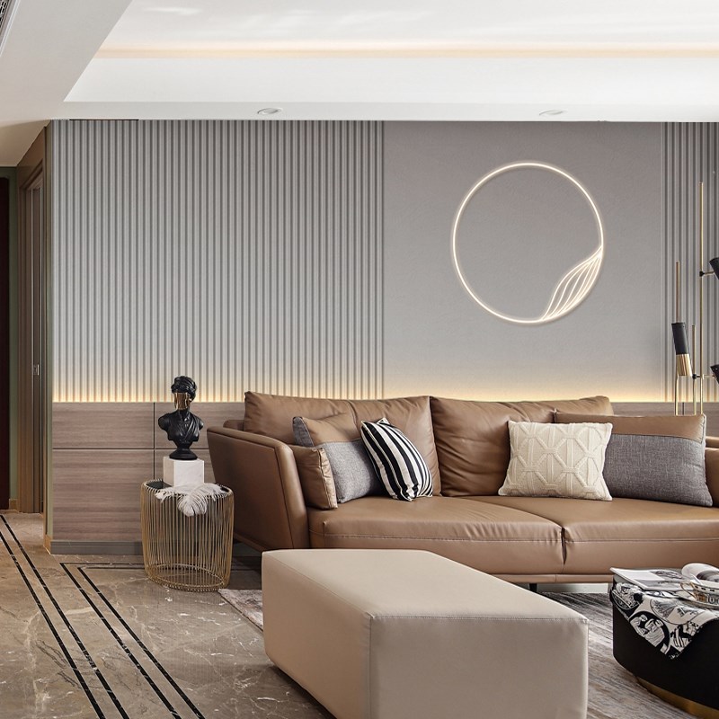 现代轻奢简约壁纸卧室客厅背景墙壁布3d立体木格栅壁纸