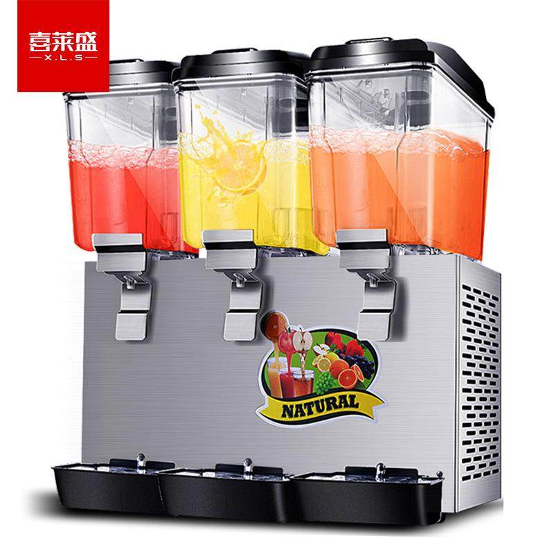 喜莱盛商用饮料机冷热喷淋式双三缸餐厅酒店大容量冷饮机果汁机