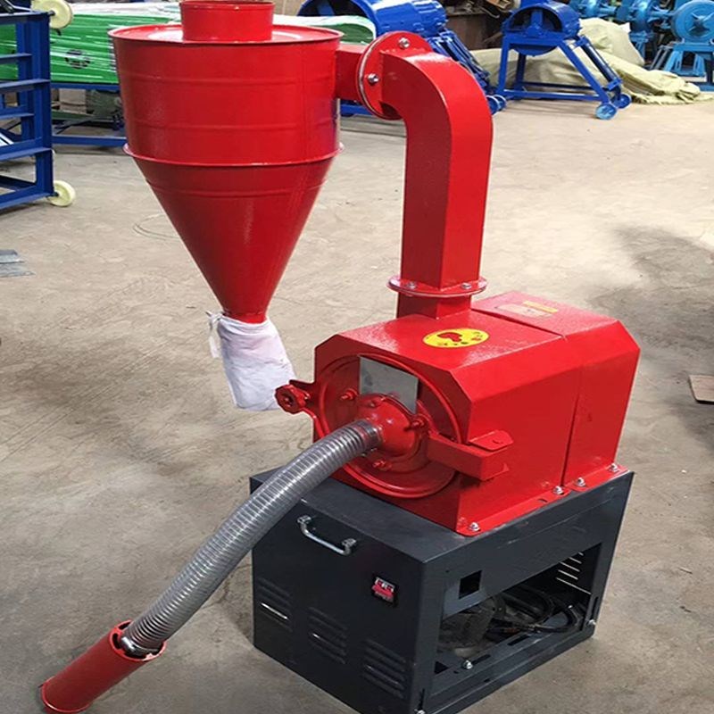 多功能自吸式玉米粉碎机无尘磨粉机家用养殖场秸R秆小型饲料打粉