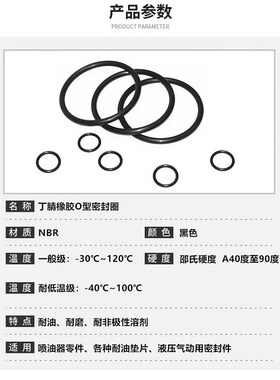 丁腈O型密封圈NBR线径1.5mm内径11.5/12/13/14/15/16/17/18/19/20