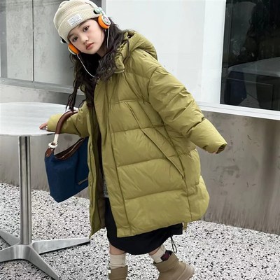 2023新款儿童羽绒衣女童u男童宝宝中长版加厚连帽韩版冬装洋派外