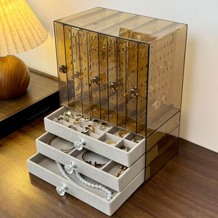 首饰收纳盒亚克力高档精致大容量耳钉项链饰品头饰手饰收纳盒子