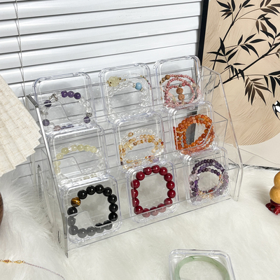 手串展示架水晶文玩手串收纳透明保护盒手镯手链陈列架首饰收纳盒